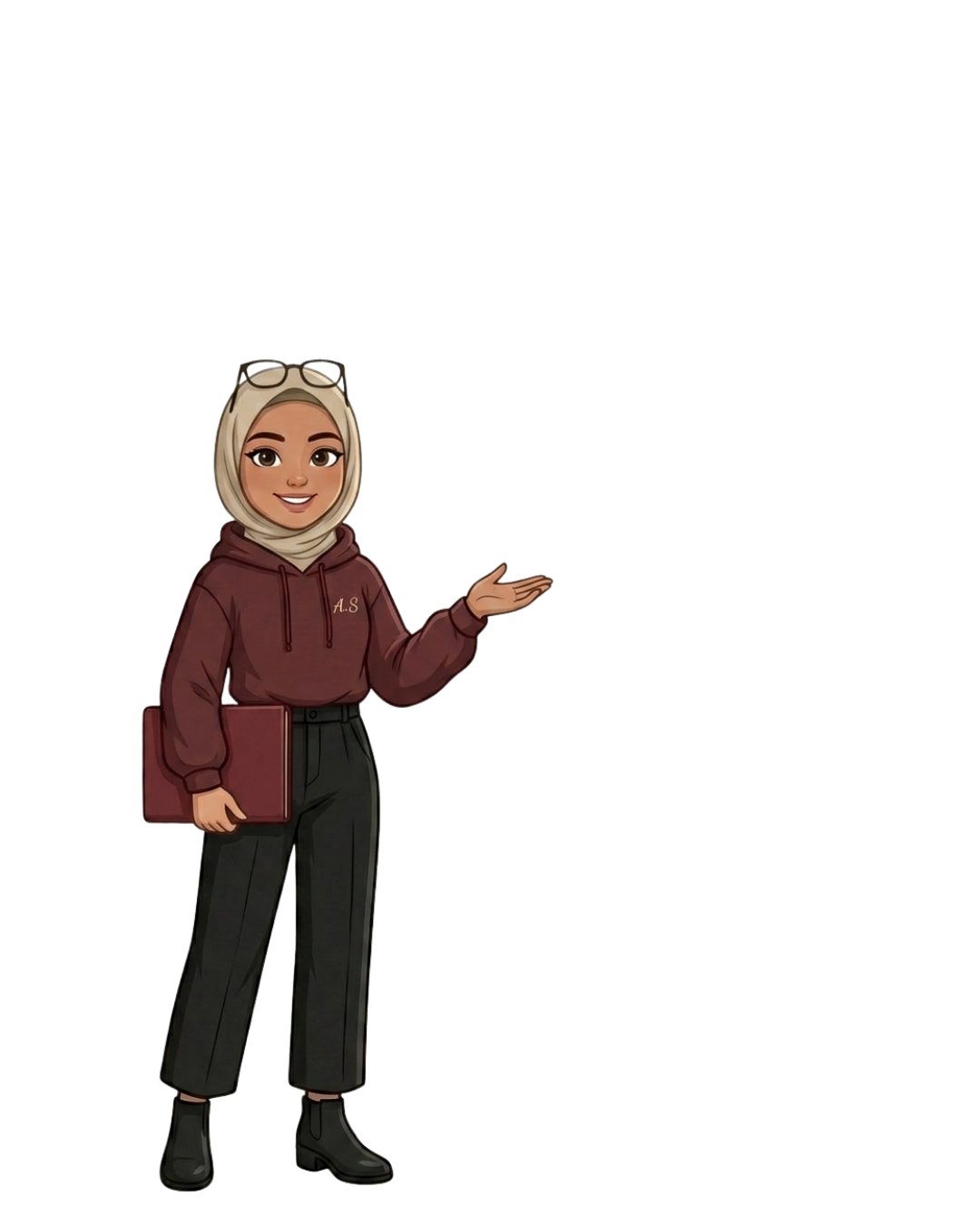 Esraa introducing her portfolio categories